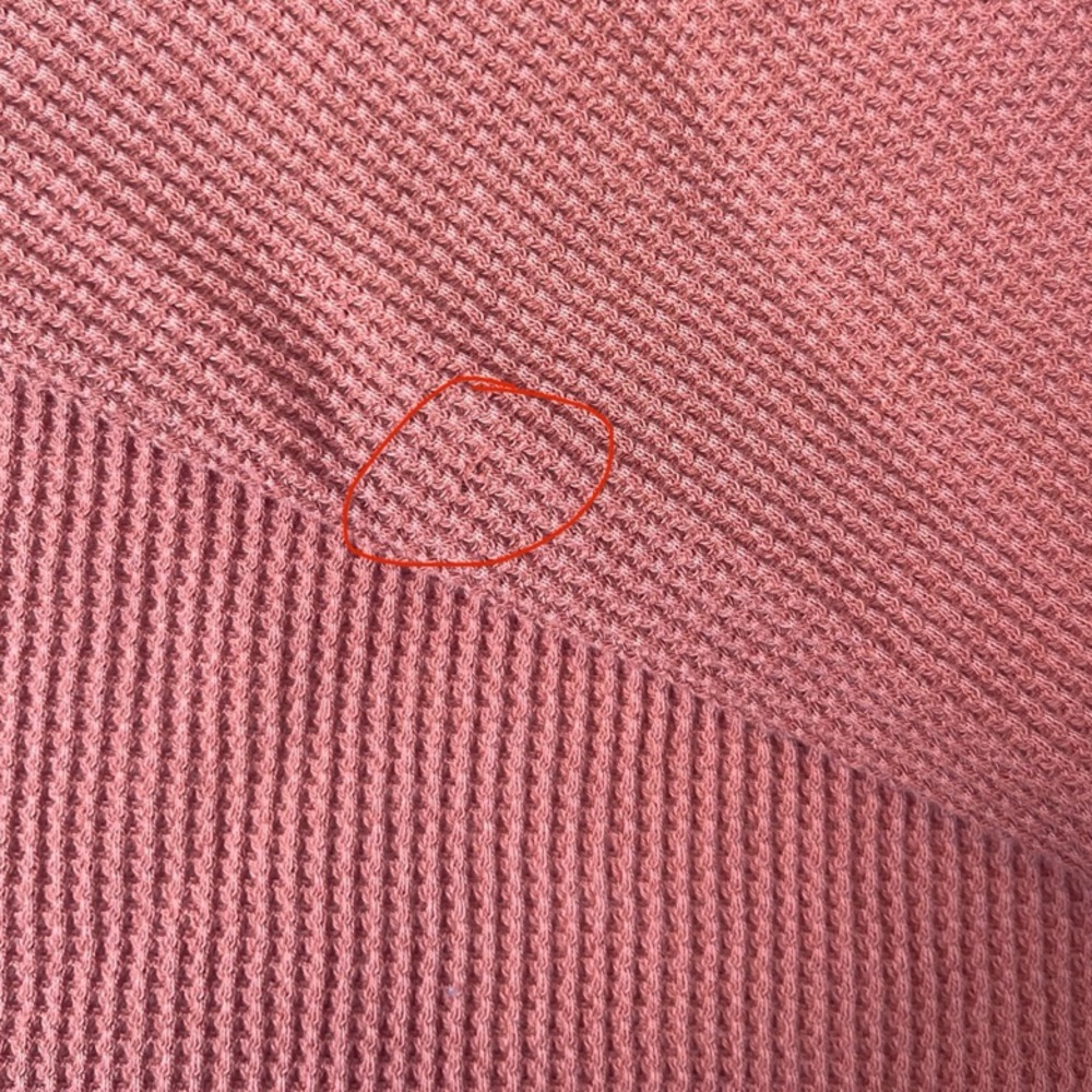 EVERLANE Waffle Long Sleeve Crop Shirt, Burnt Orange - XXS - Picture 7 of 13